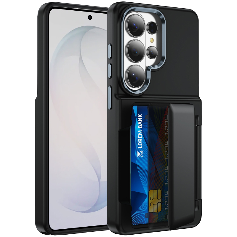 Phone Cases With Wallet On Back - New Solid Color Frosted PC Wallet