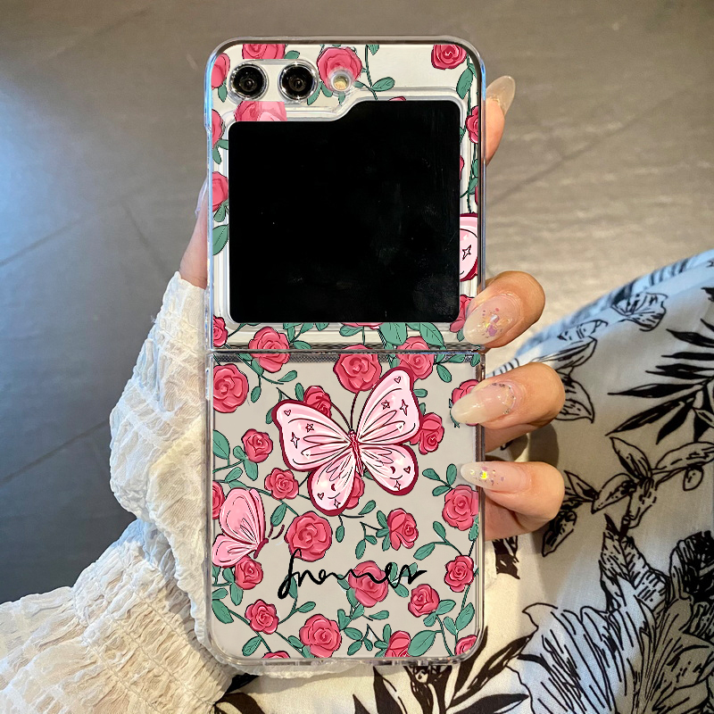 Phone Cases Z Flip 5 - Pink Flowers Pattern Phone Case For