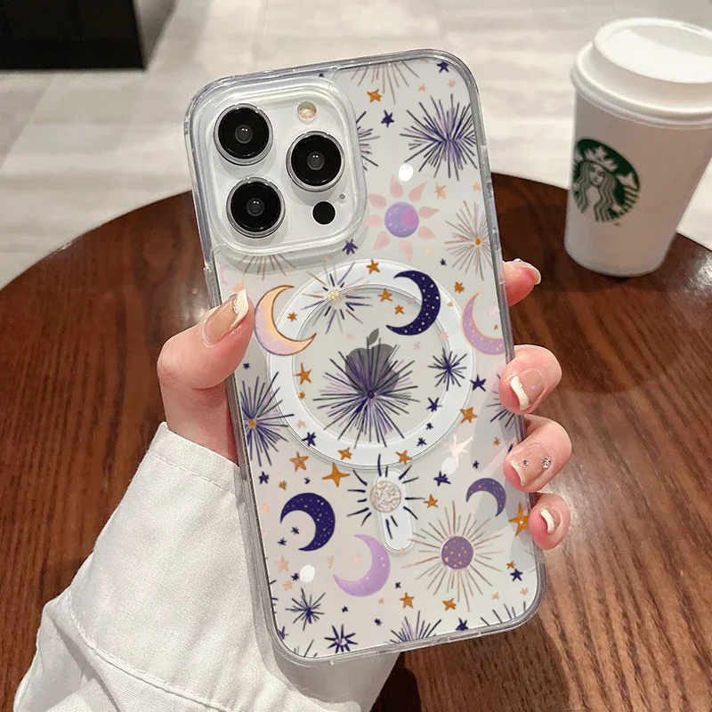 Phone Cases Iphone 16 Pro Max - Romantic Sun Moon Stars Phone Case