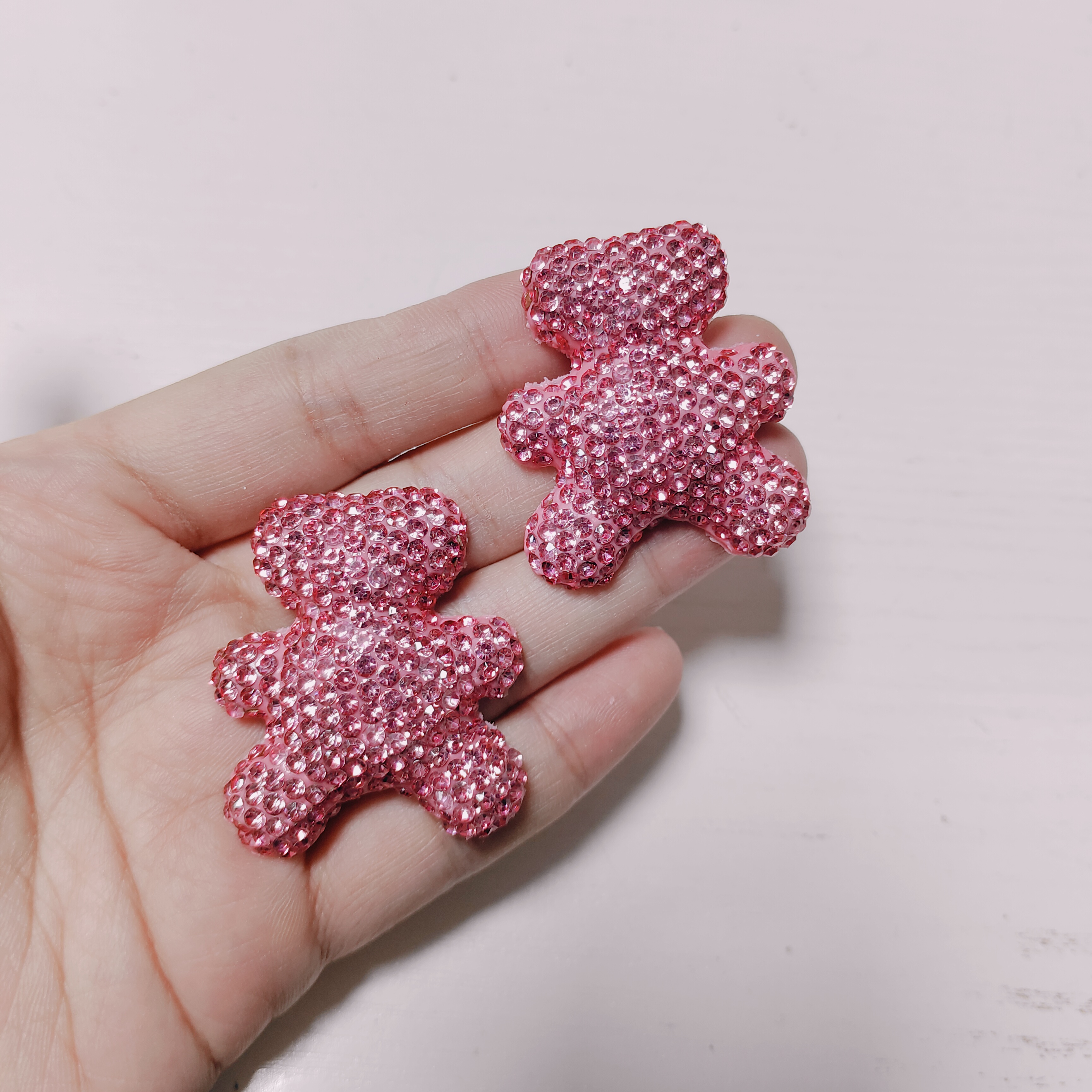 Phone Cases Europe - 2Pcs Shiny Full Rhinestone Bear Bow