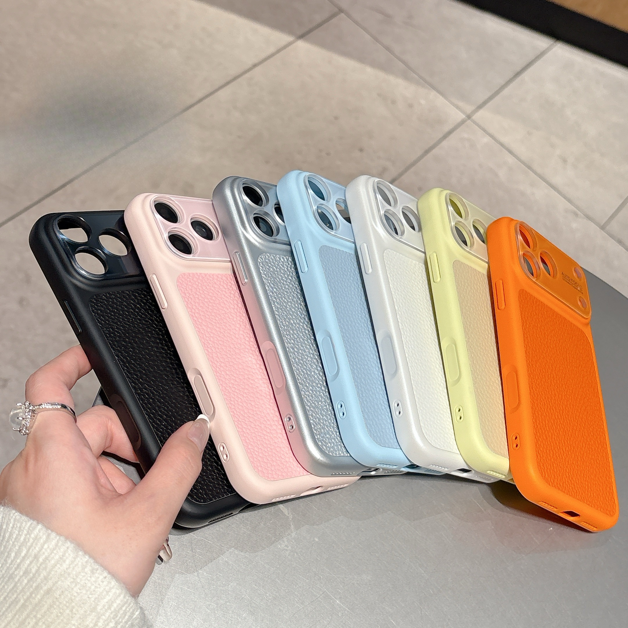 Luxury Lychee Grain Leather Te - Camera Lens Protector recensie en prijs