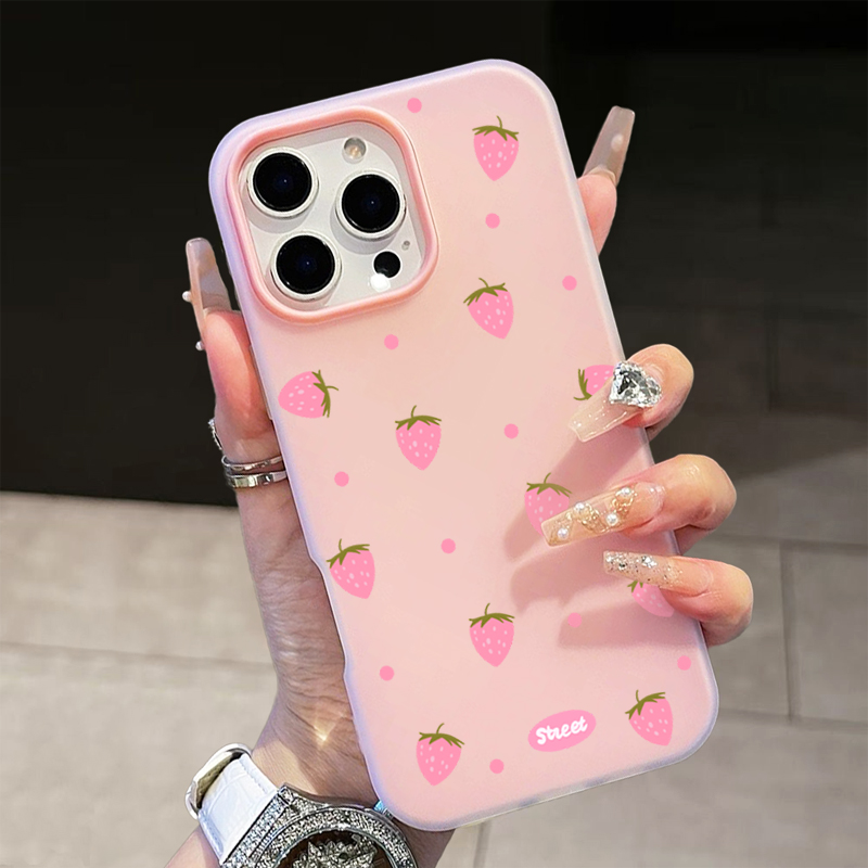 Sweet Pink Strawberry Pattern  - Phone Cases Iphone 17 recensie en prijs