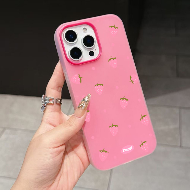 Sweet Pink Strawberry Pattern  - Phone Cases Iphone 17 recensie en prijs
