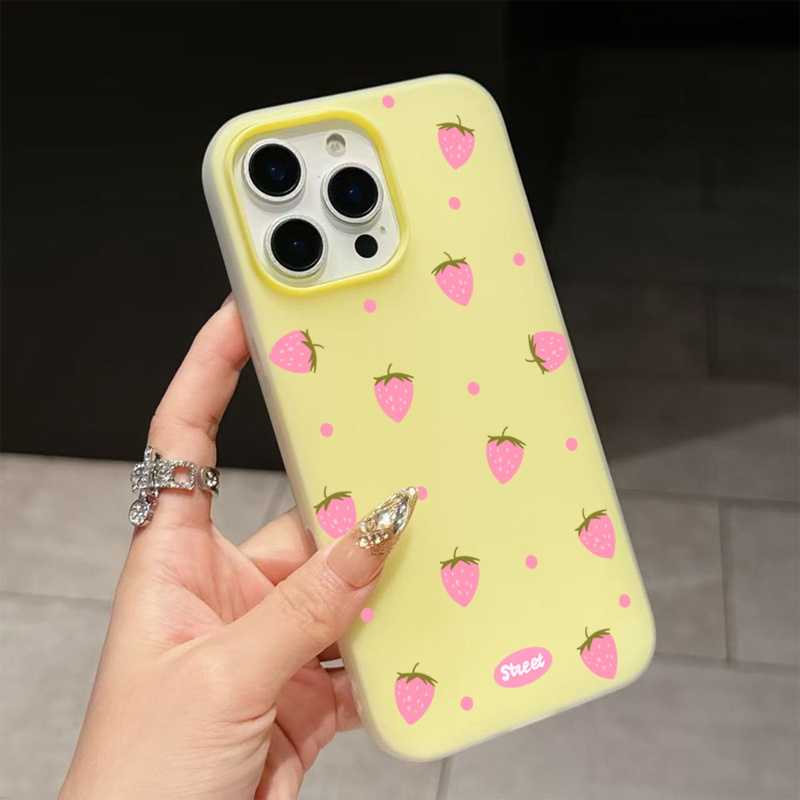 Sweet Pink Strawberry Pattern  - Phone Cases Iphone 17 recensie en prijs
