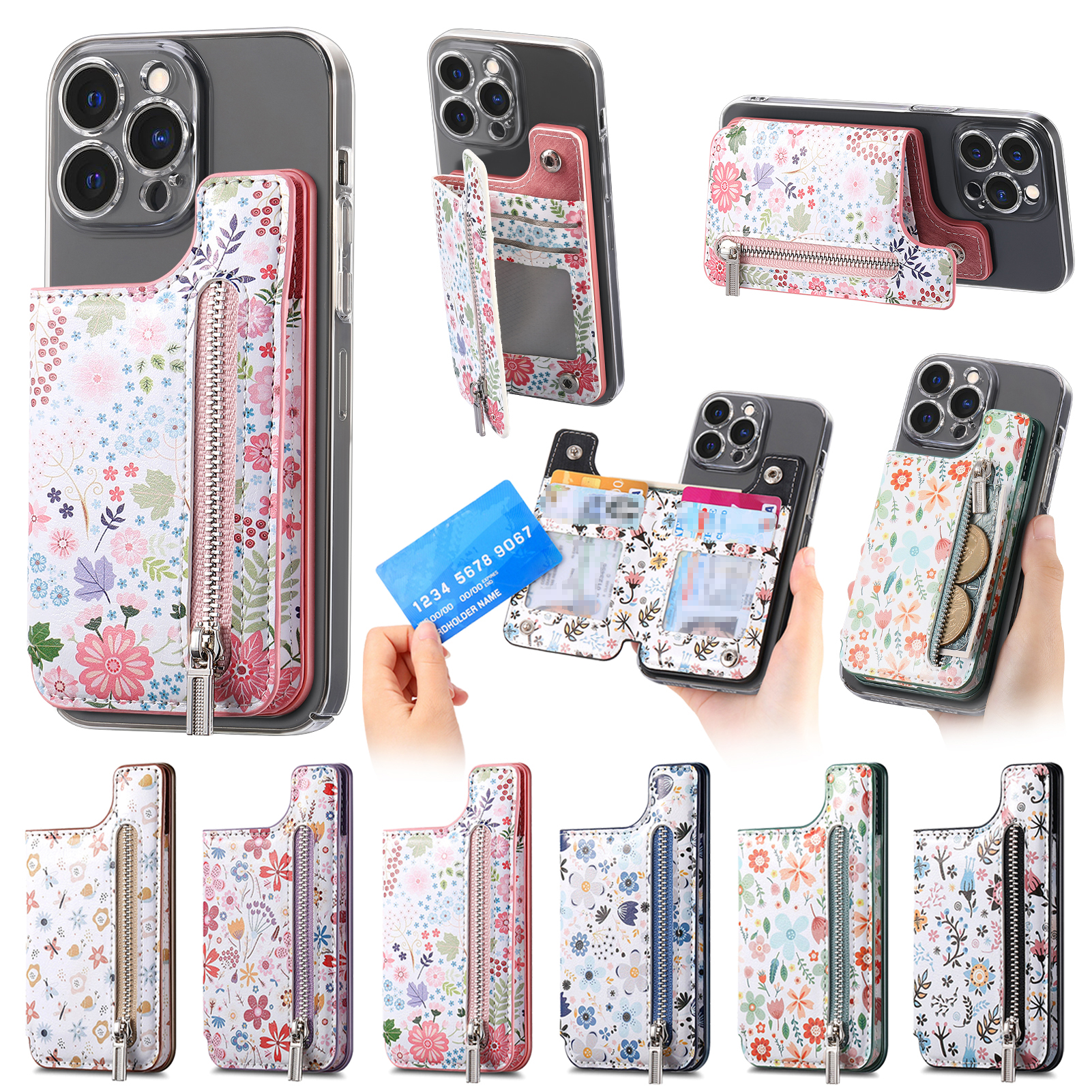 1Pc Flower Painted Phone Case  - Phone Cases With Wallet On Back recensie en prijs