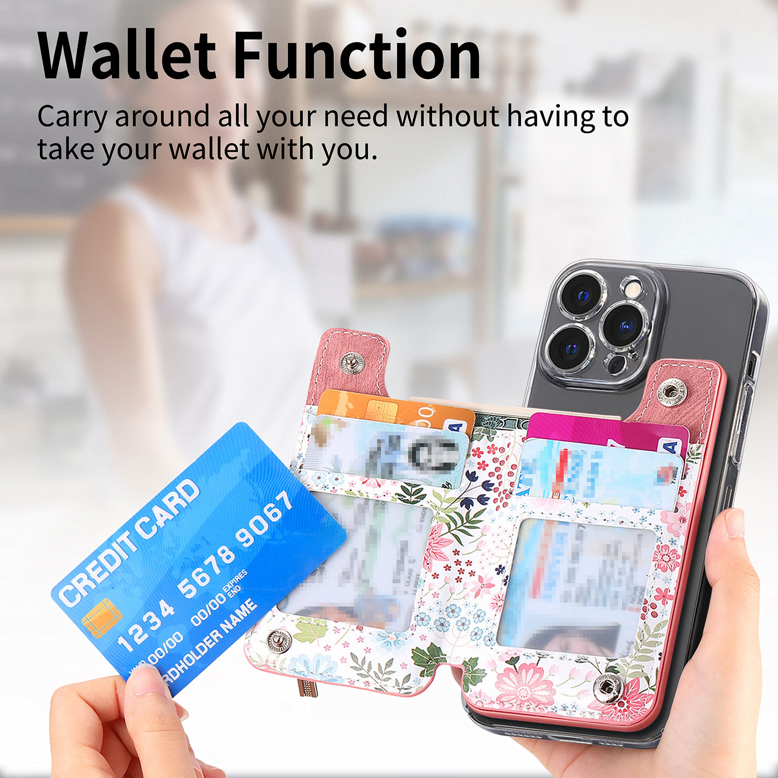 1Pc Flower Painted Phone Case  - Phone Cases With Wallet On Back recensie en prijs