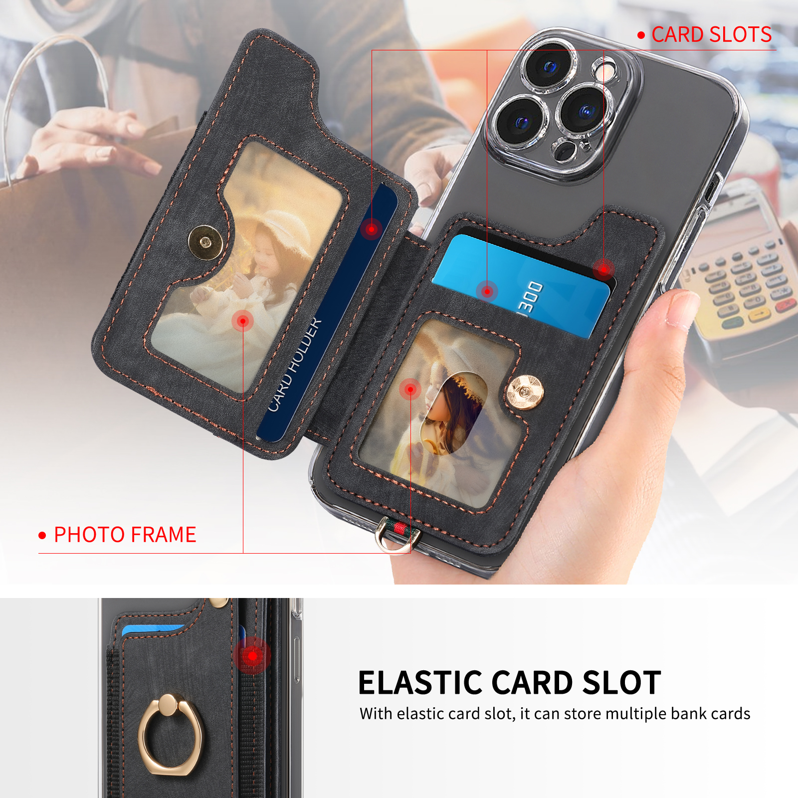 Finger Ring Phone Case Card Ho - Phone Cases With Wallet On Back recensie en prijs